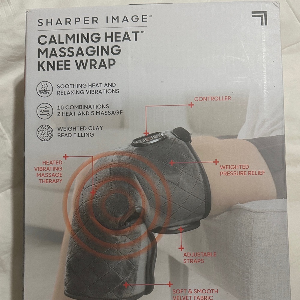 Sharper Image Heated Vibrating Knee Wrap - Black